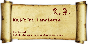 Kajári Henrietta névjegykártya