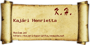 Kajári Henrietta névjegykártya