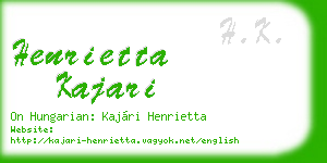 henrietta kajari business card